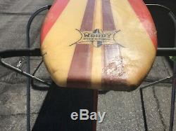 Vintage 1960s Wardy surfboard longboard