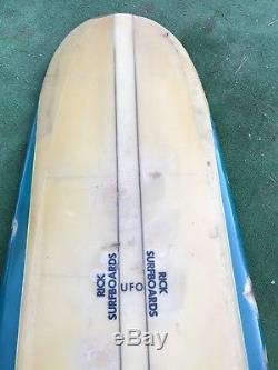 Vintage 1966 Rick UFO Longboard 98 Single Fin Surfboard