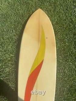 Vintage 1970's Bronzed Aussies Single Fin Surfboard Surfing