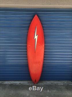 Vintage 1970s Gerry Lopez Lightning Bolt Surfboard