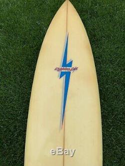 Vintage 1970s Lightning Bolt Surfboard 610