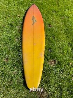 Vintage, 1970s era, Sunset Surfboard single fin 7'-5