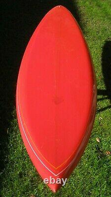 Vintage, 1970s era surfboard by Hanifin surfboard shaped by Peter Schroff 7'-3