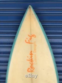 Vintage 1980s Rocking Fig Quad Fin Surfboard