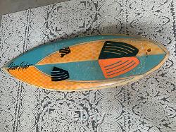 Vintage Antique Collector Quiet Flight Surfboard Twin Fin 5'10 With Star Fins