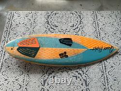 Vintage Antique Collector Quiet Flight Surfboard Twin Fin 5'10 With Star Fins