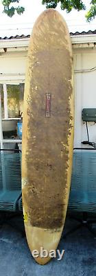 Vintage Gordon & Smith Longboard Surfboard Shaper Larry Mabile 8' 6