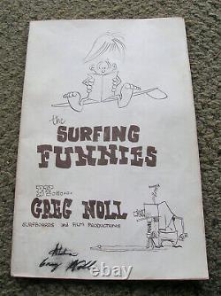 Vintage Greg Noll surfing funnies surfboard Rick Griffin signed magazine surfer