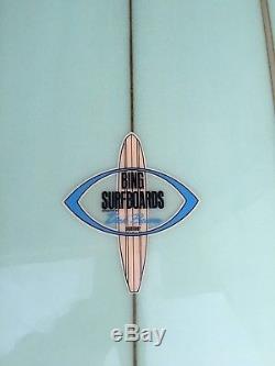 Vintage Longboard Surfboard Bing Pipeliner Model 10' Super Clean Coke Bottle Grn
