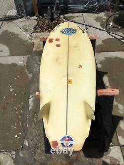 Vintage MIDGET SMITH Surfboard Twin Fin 5ft 5
