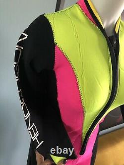 Vintage Neoprene Spellout Neon Wetsuit HENDERSON USA 80s 90s Cali Surf Size M