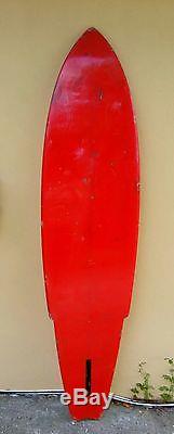 Vintage Surfboard 7'2 Ocean Pacific signed Bill Stewart, single fin, 1979, fish