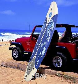 Vintage Surfboard Ocean Beach Surfing Slick HDPE High Speed Bottom Design White