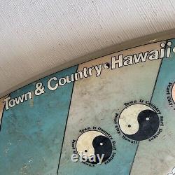 Vintage Town & Country Surf Designs Surf Board 4 Fin Wear Collectors Hawaii Used