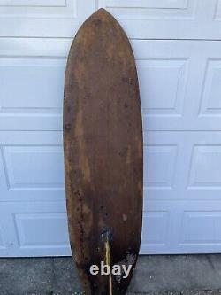 Vintage Wooden surfboard early 60s 6 feet X 18
