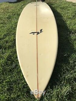 Vintage and Rare Rusty Surfboard Longboard 93 with Greenough Stage 6 9.0 Fin