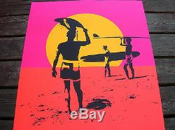 Vintage endless summer surf movie poster surfboard 1965 silk screened 50 years