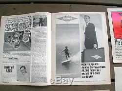 Vintage endless summer surf movie poster surfboard set record album program lot