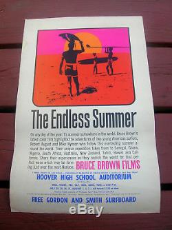 Vintage original endless summer surf movie poster surfing surfboard surfer 1965