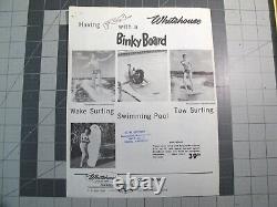 Vtg 1960s Surfing Products flyer Whitehouse Binky Board