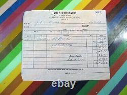 Vtg 1960s Surfing ephemera Jack's Surfboards purchase receipt 1967 John Kerwin