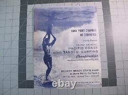 Vtg 1960s Surfing flyer poster 3rd Annual Pacific Coast Mixed Championships