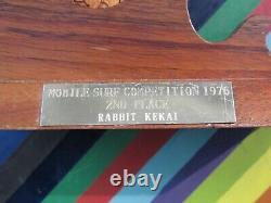 Vtg 1976 Surfing ephemera Trophy Rabbit Kekai Mobile Surf Competition 2nd plc