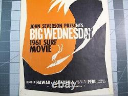 Vtg Surfing ephemera 1961 Big Wednesday John Severson movie flyer poster