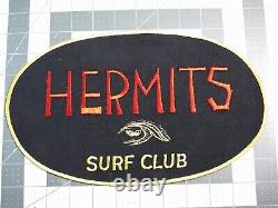 Vtg Surfing ephemera Hermit's Surf Club jacket back patch lg. V Rare