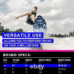 WOOWAVE Wakesurf Board 49 inch with 2 Removeable Tail Fins, Light EPS Core