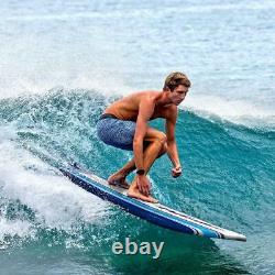 Wavestorm 8 ft Classic Surfboard Blue Stripes, Foam Summer Ocean Surf Surfing @@