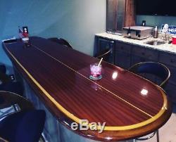 Wood wooden surfboard bar table and wall art home decor