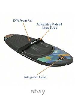 Xspec Kneeboard With Hook For Knee Surfing Boating Waterboarding, Black