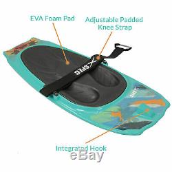 Xspec Kneeboard with Hook for Knee Surfing Boating Waterboarding, Aqua